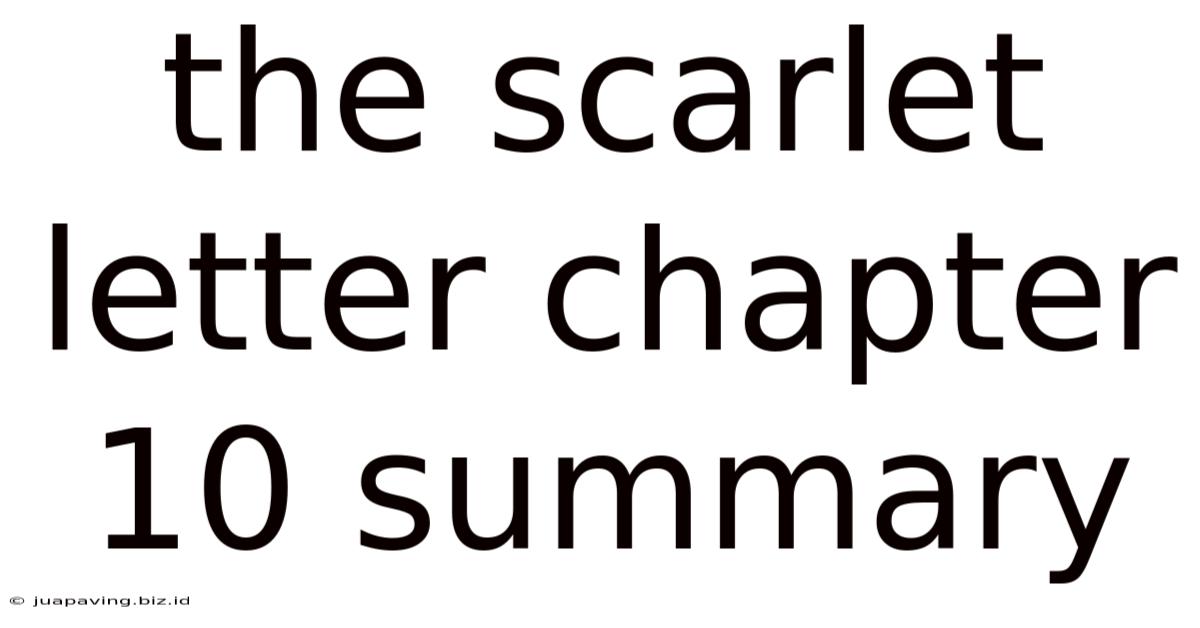 The Scarlet Letter Chapter 10 Summary