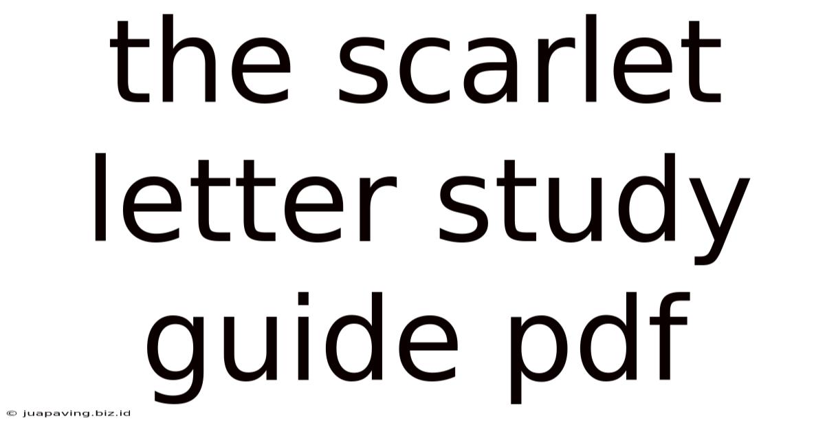 The Scarlet Letter Study Guide Pdf