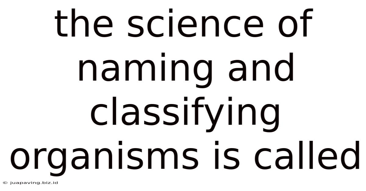 The Science Of Naming And Classifying Organisms Is Called