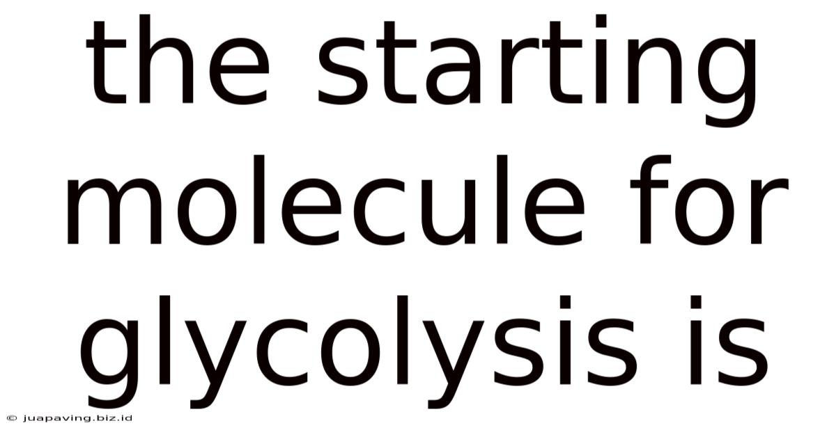 The Starting Molecule For Glycolysis Is