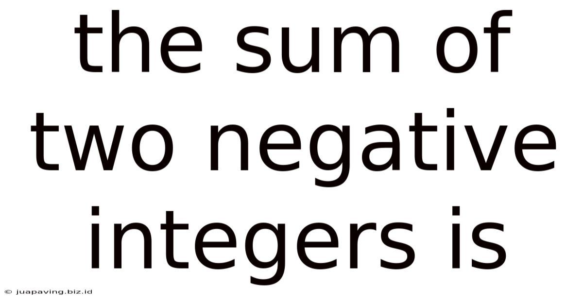 The Sum Of Two Negative Integers Is