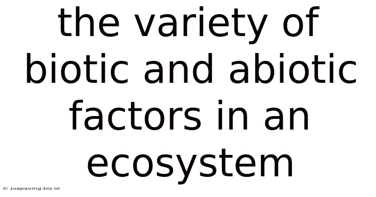 The Variety Of Biotic And Abiotic Factors In An Ecosystem
