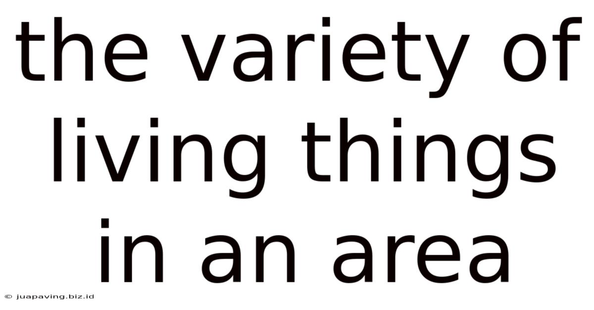 The Variety Of Living Things In An Area