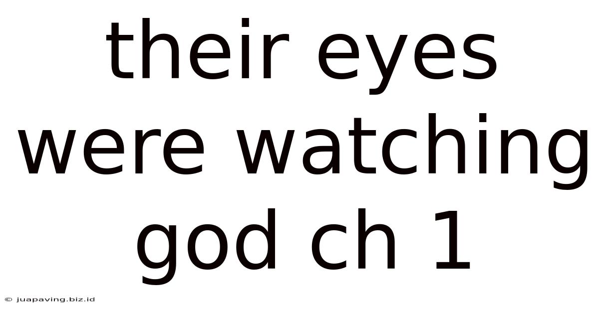 Their Eyes Were Watching God Ch 1