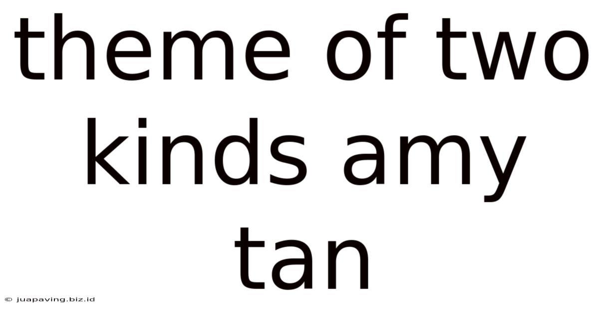 Theme Of Two Kinds Amy Tan