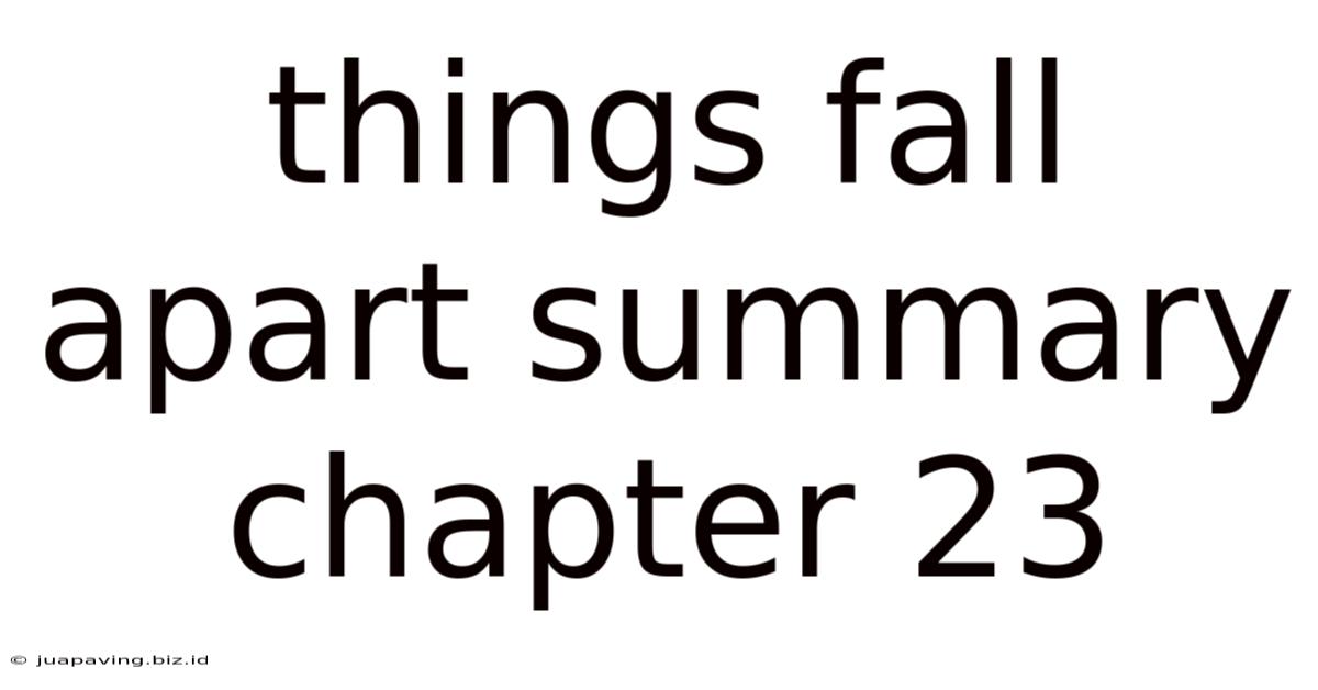 Things Fall Apart Summary Chapter 23