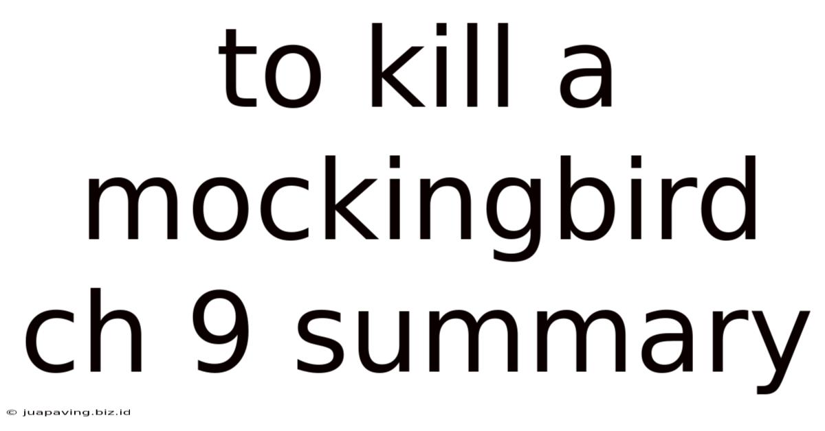 To Kill A Mockingbird Ch 9 Summary