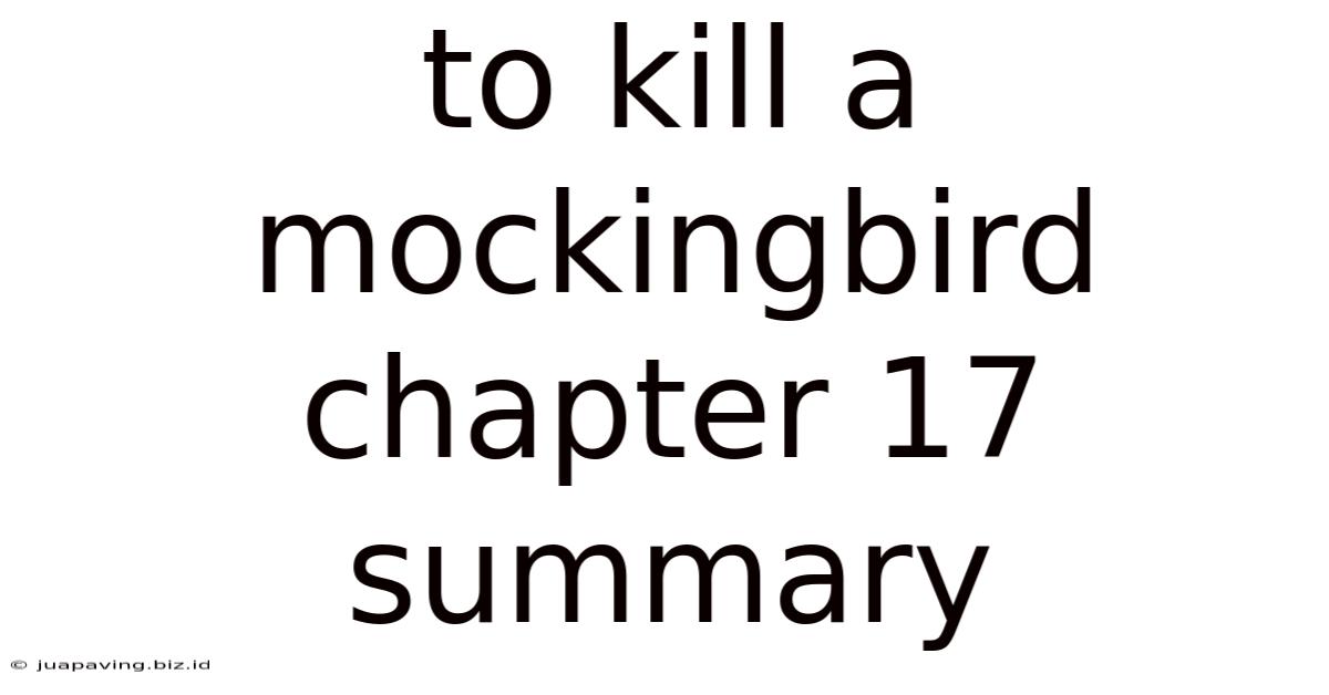 To Kill A Mockingbird Chapter 17 Summary