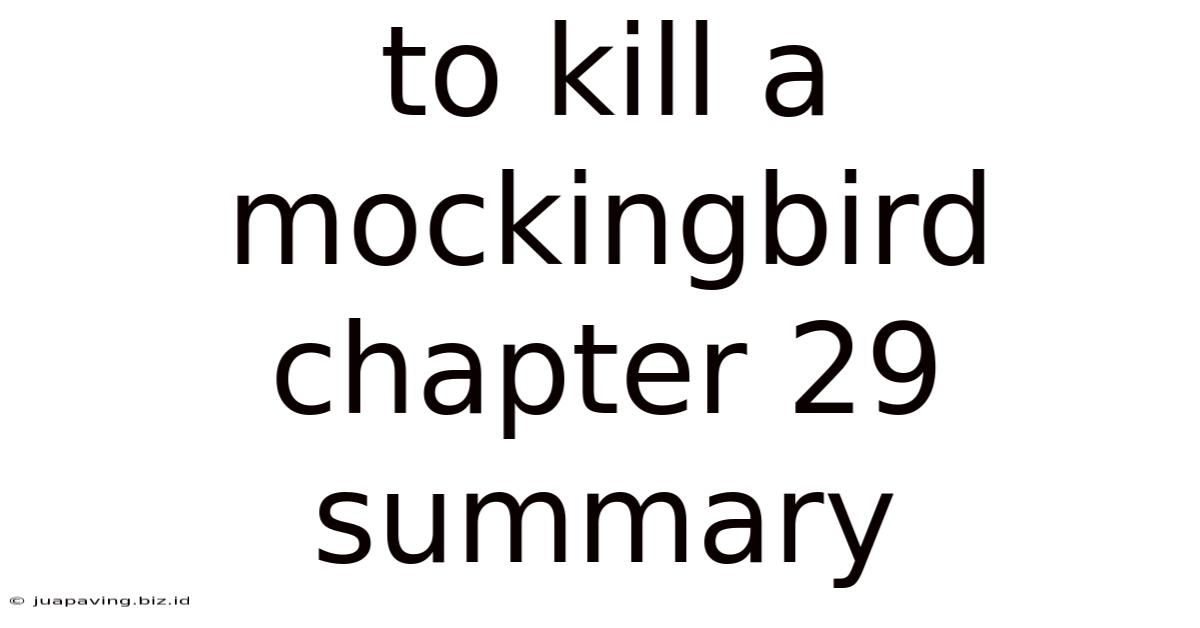 To Kill A Mockingbird Chapter 29 Summary