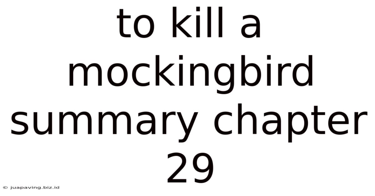 To Kill A Mockingbird Summary Chapter 29