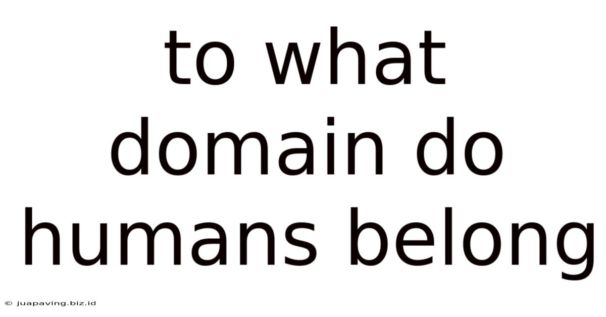 To What Domain Do Humans Belong
