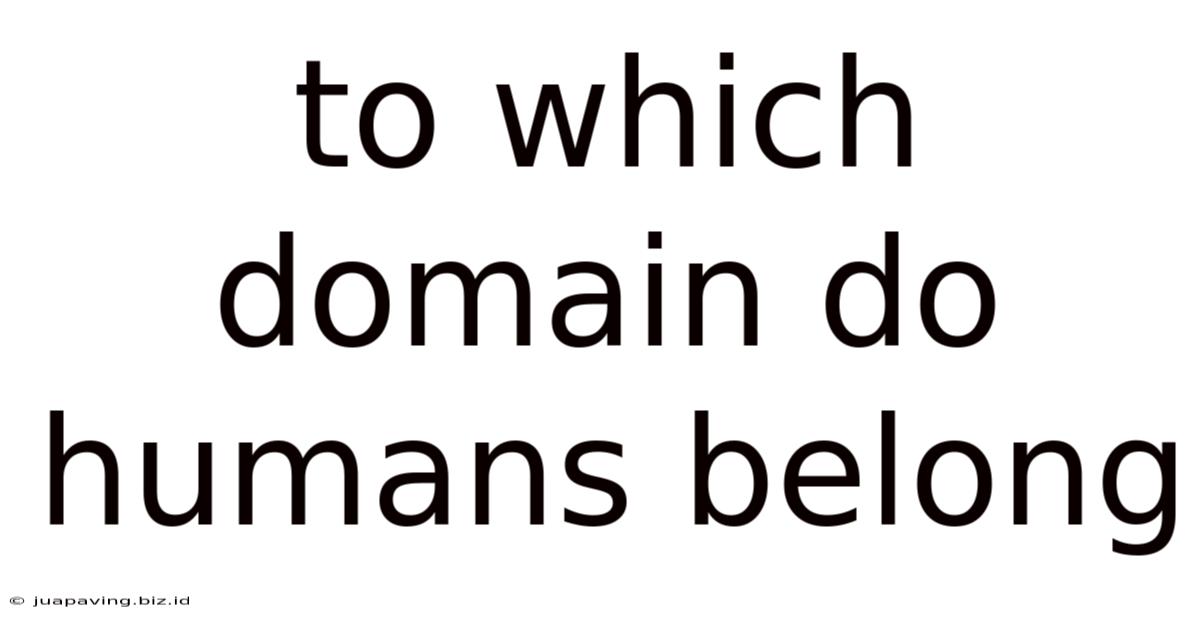 To Which Domain Do Humans Belong