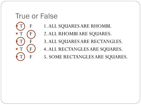 True Or False All Squares Are Rectangles