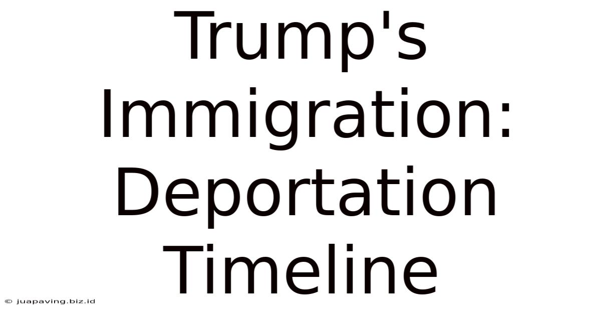 Trump's Immigration: Deportation Timeline