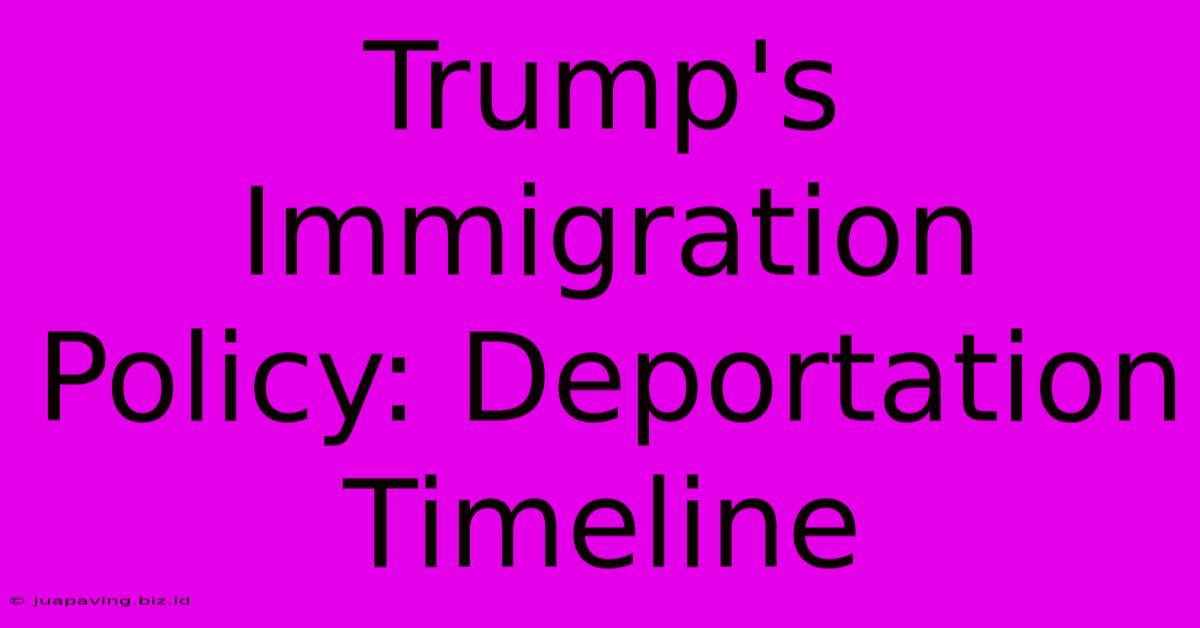 Trump's Immigration Policy: Deportation Timeline