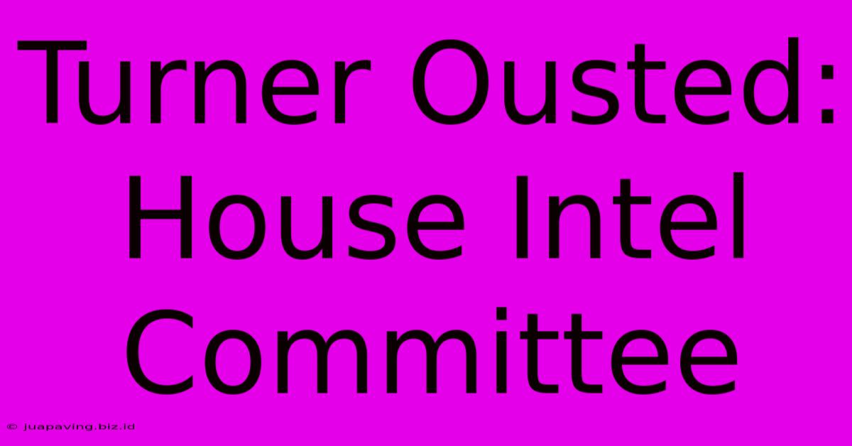 Turner Ousted: House Intel Committee