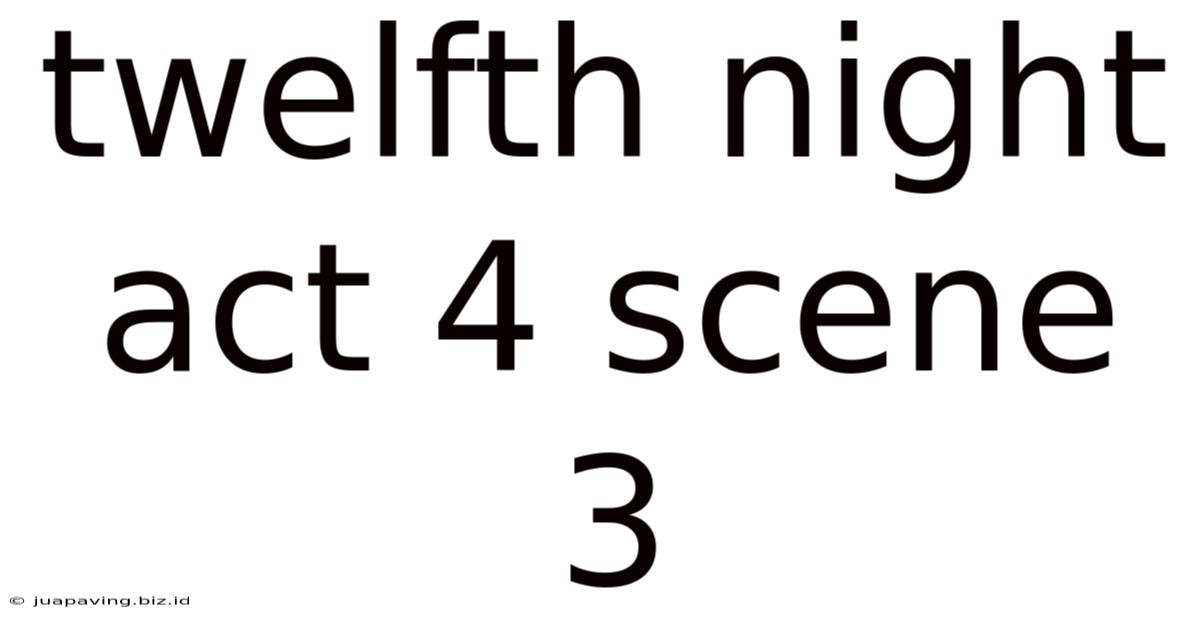 Twelfth Night Act 4 Scene 3