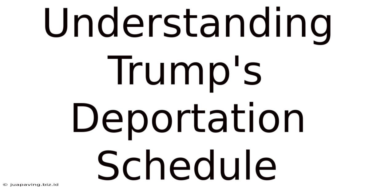 Understanding Trump's Deportation Schedule