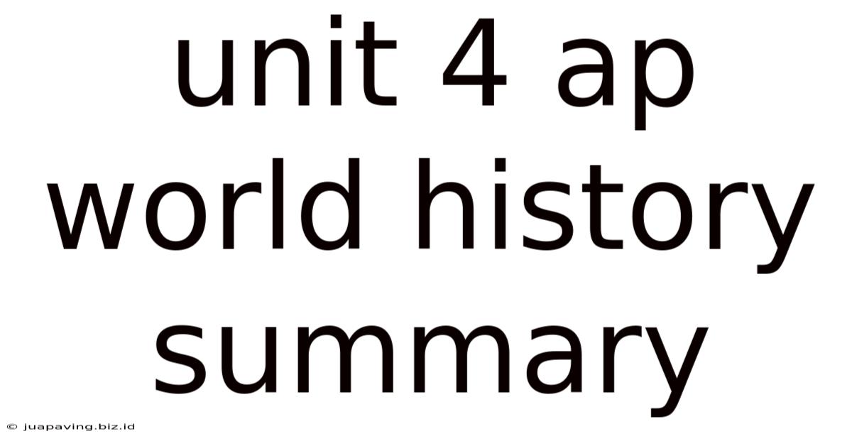 Unit 4 Ap World History Summary