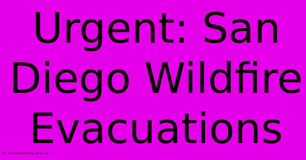 Urgent: San Diego Wildfire Evacuations