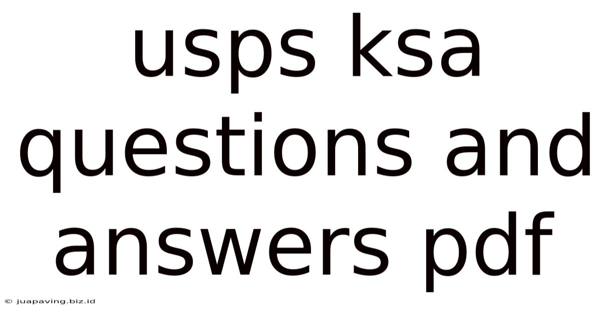 Usps Ksa Questions And Answers Pdf