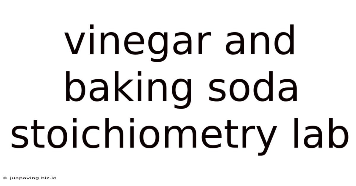 Vinegar And Baking Soda Stoichiometry Lab