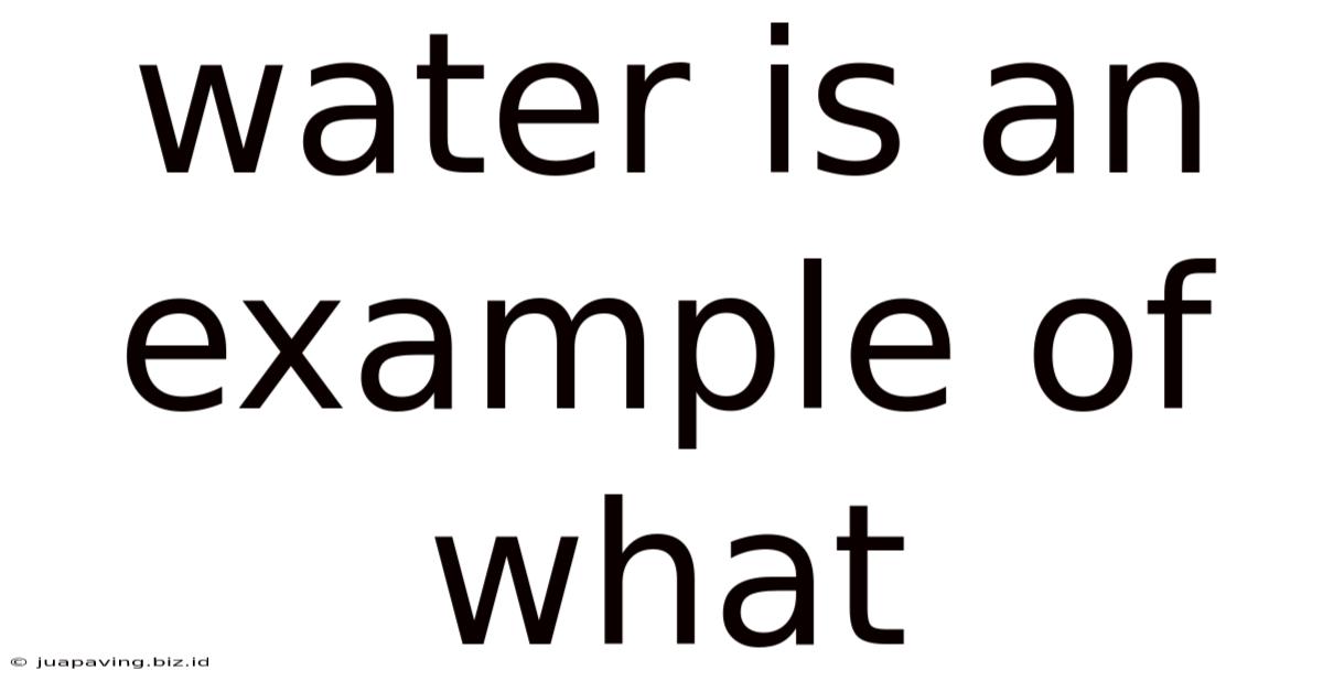 Water Is An Example Of What