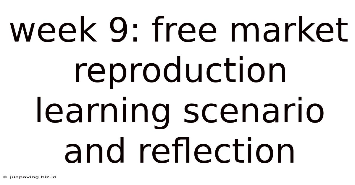 Week 9: Free Market Reproduction Learning Scenario And Reflection