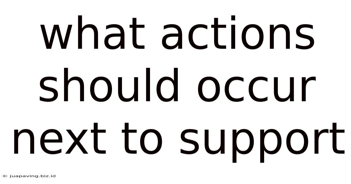 What Actions Should Occur Next To Support