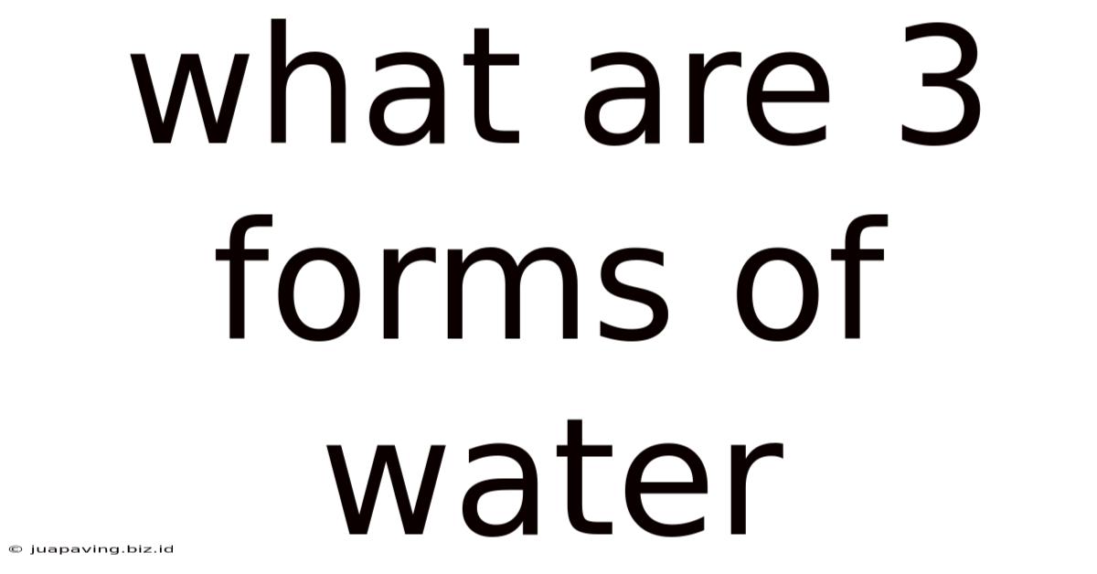 What Are 3 Forms Of Water