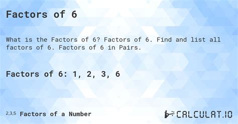 What Are All The Factors Of 6