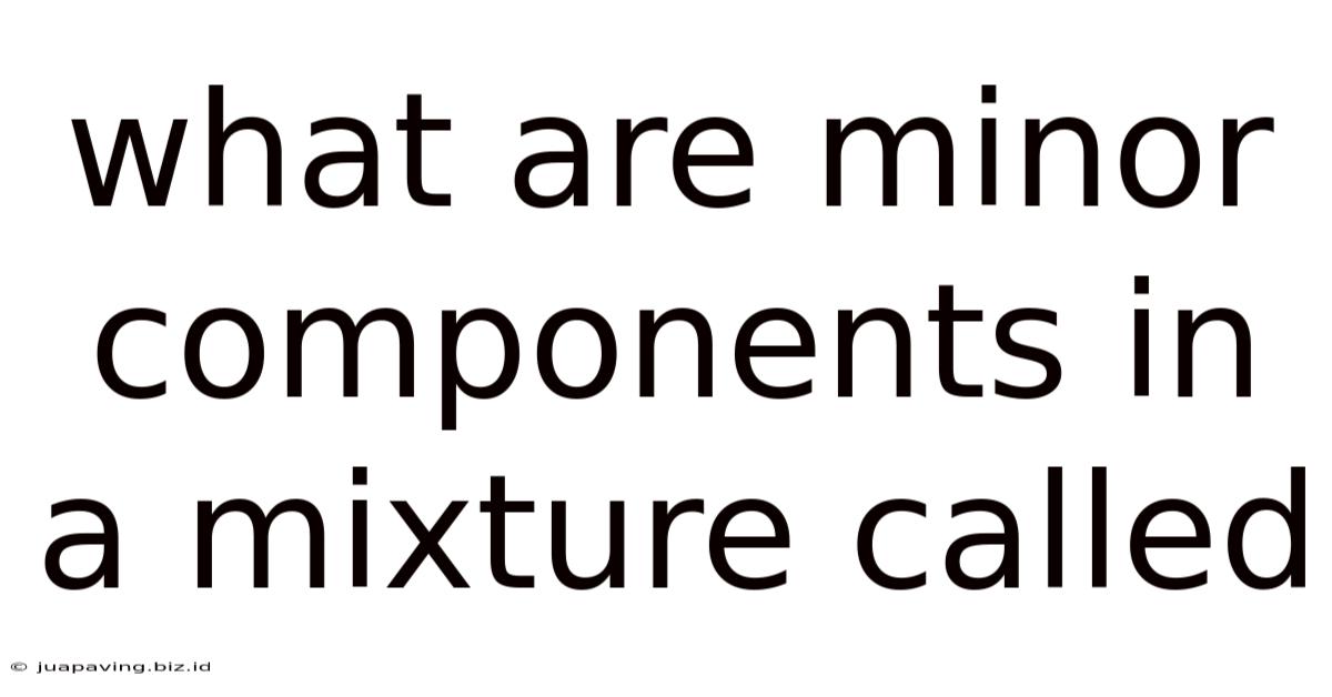 What Are Minor Components In A Mixture Called