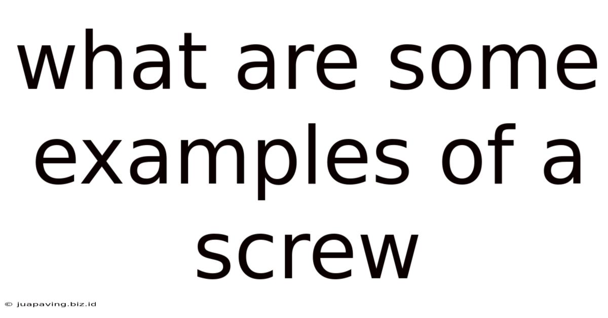 What Are Some Examples Of A Screw