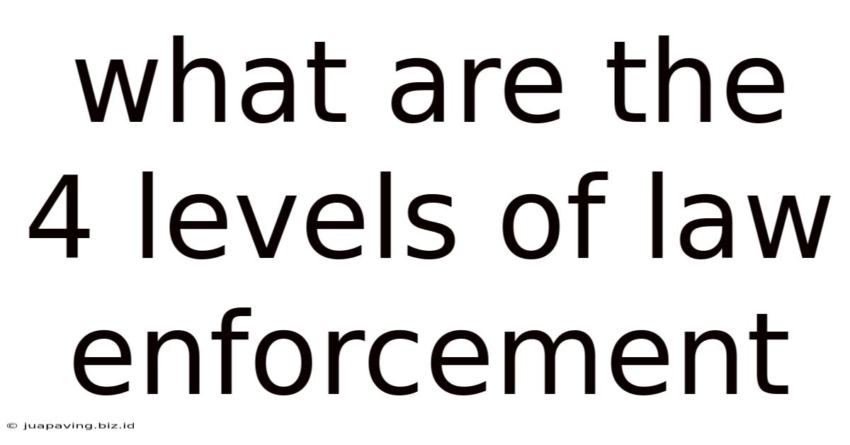 What Are The 4 Levels Of Law Enforcement
