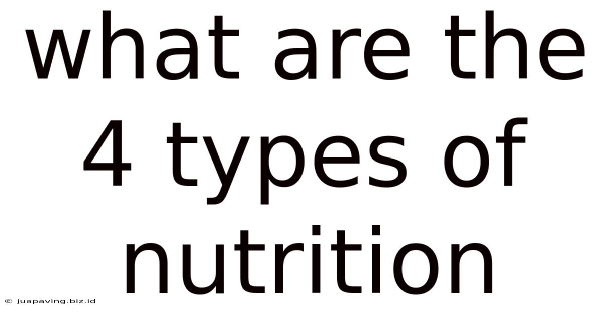 What Are The 4 Types Of Nutrition