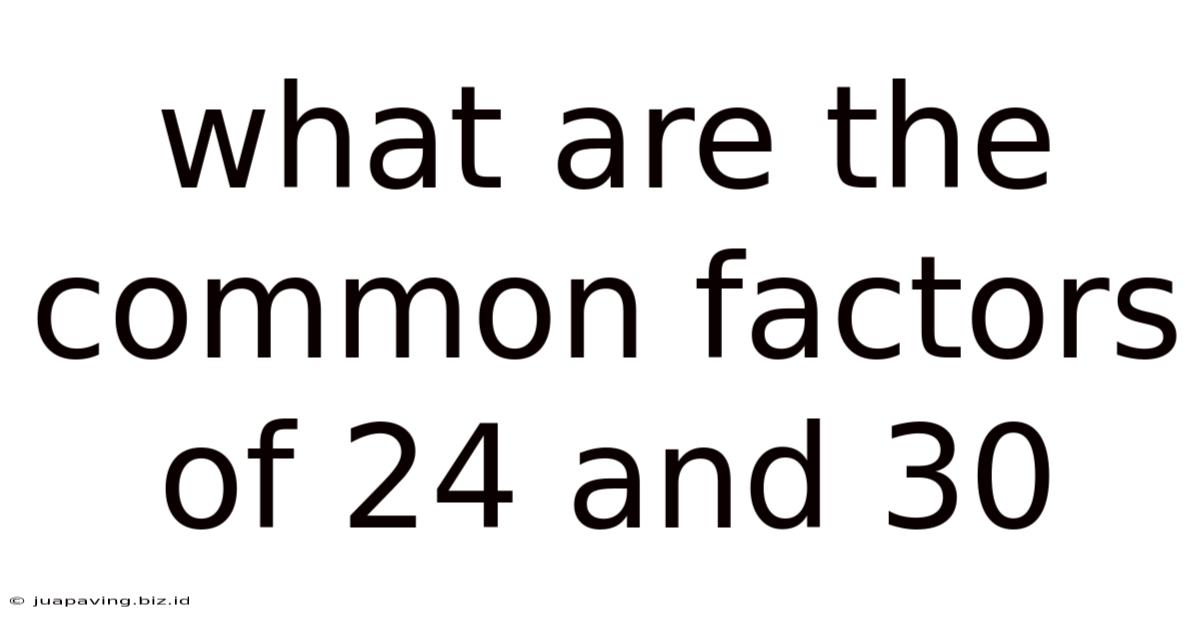 What Are The Common Factors Of 24 And 30