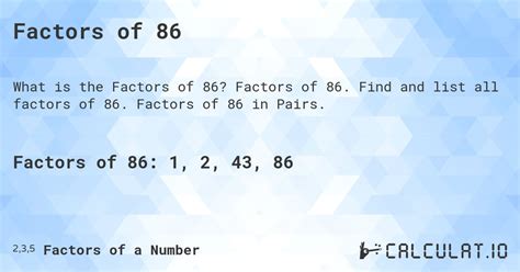 What Are The Factors Of 86