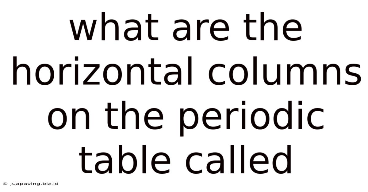 What Are The Horizontal Columns On The Periodic Table Called