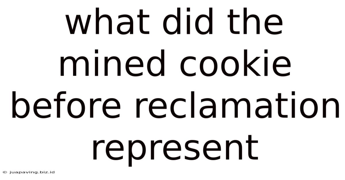 What Did The Mined Cookie Before Reclamation Represent
