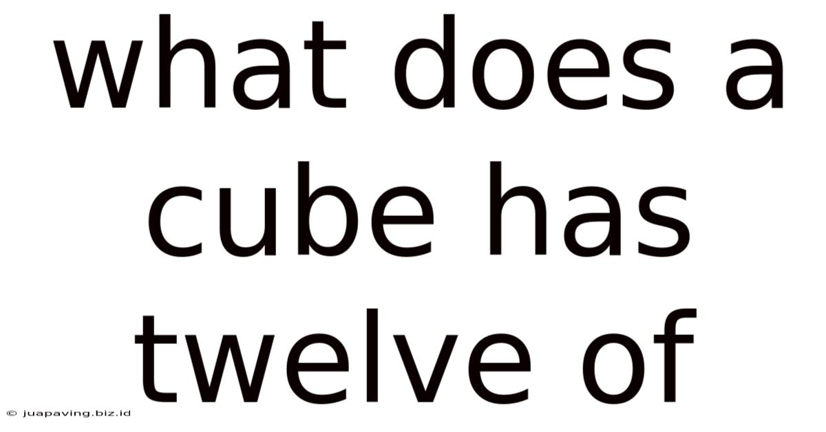 What Does A Cube Has Twelve Of