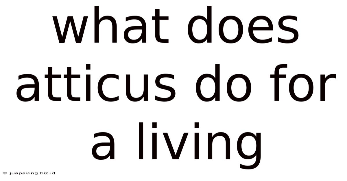 What Does Atticus Do For A Living