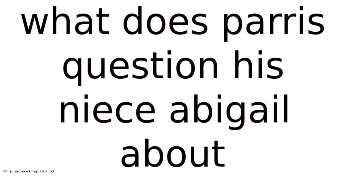 What Does Parris Question His Niece Abigail About
