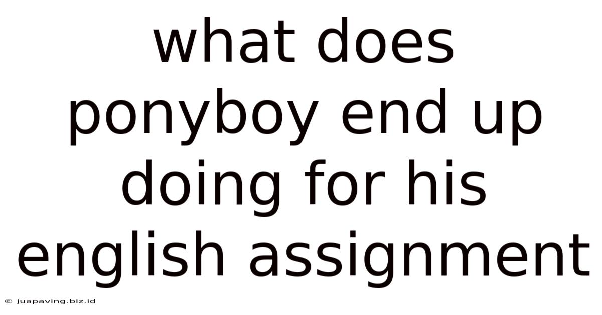 What Does Ponyboy End Up Doing For His English Assignment