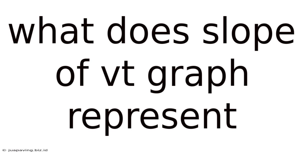 What Does Slope Of Vt Graph Represent