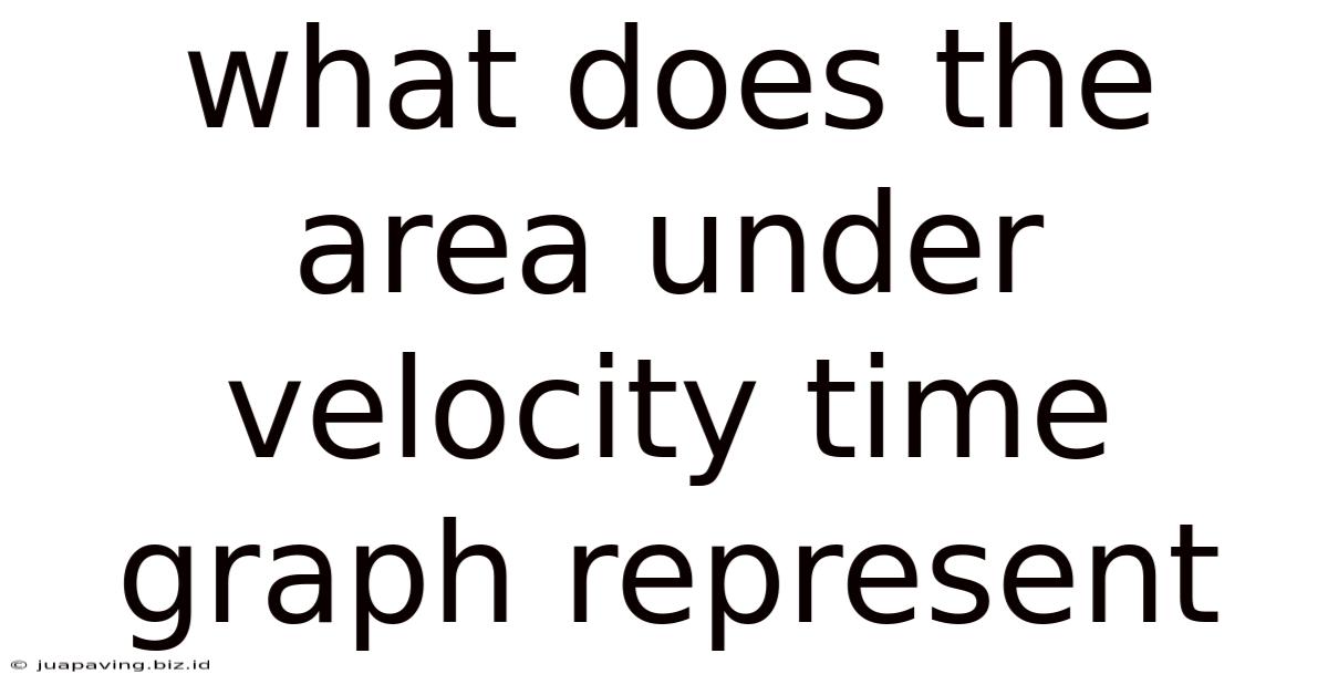 What Does The Area Under Velocity Time Graph Represent