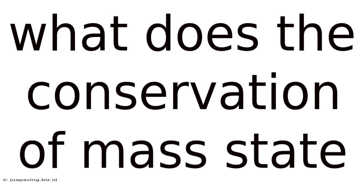 What Does The Conservation Of Mass State