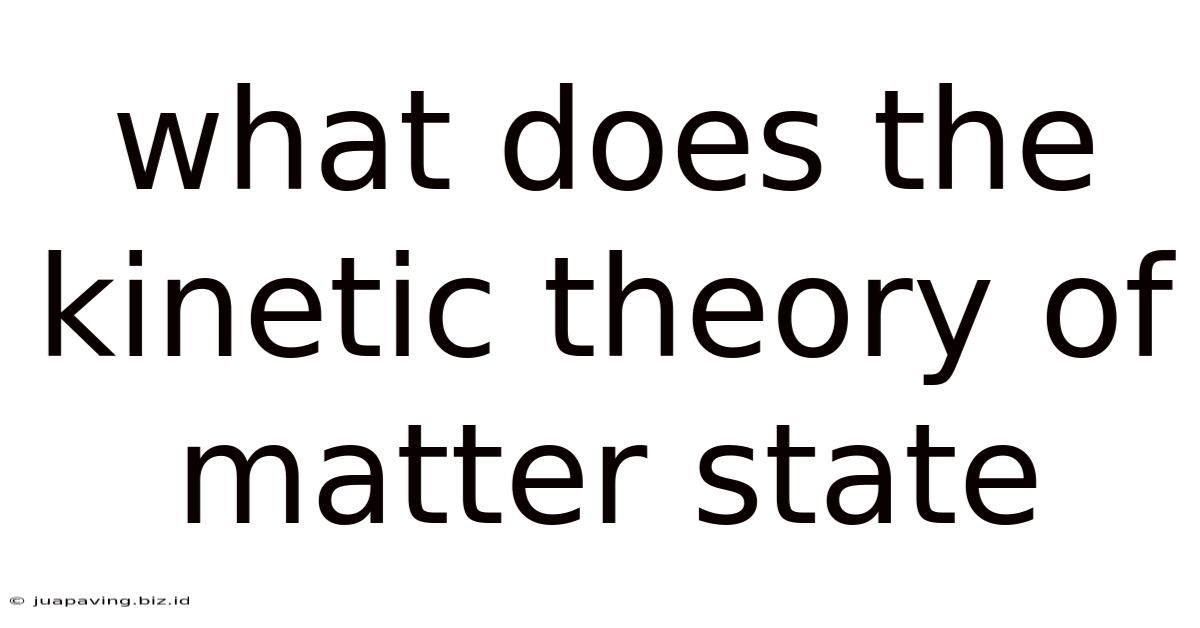 What Does The Kinetic Theory Of Matter State