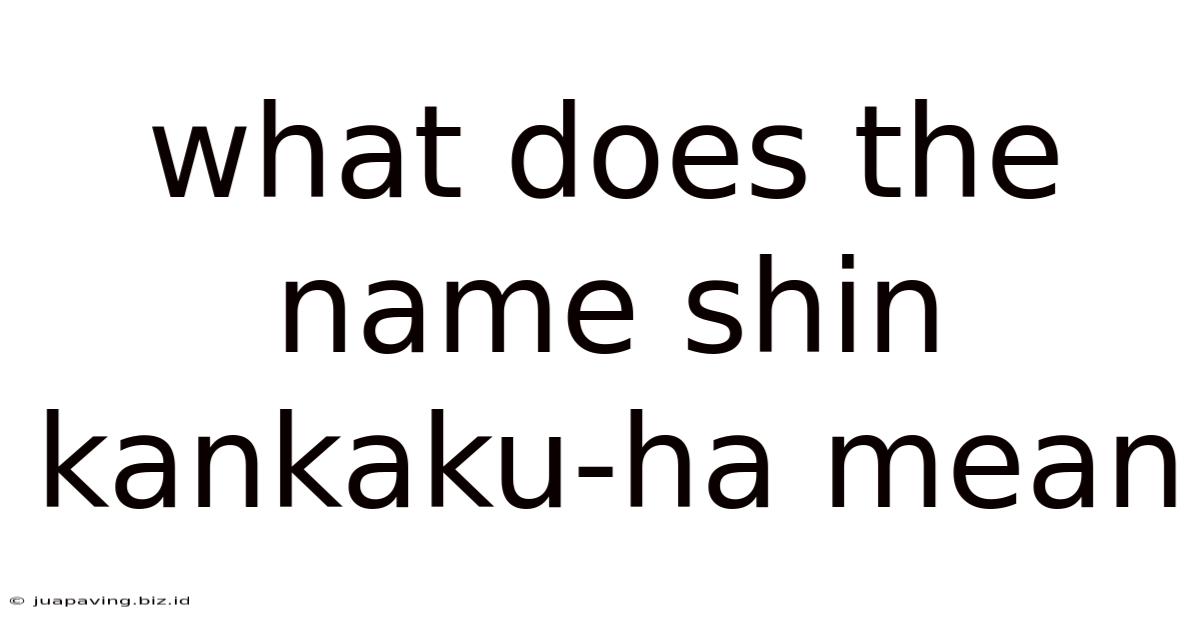 What Does The Name Shin Kankaku-ha Mean