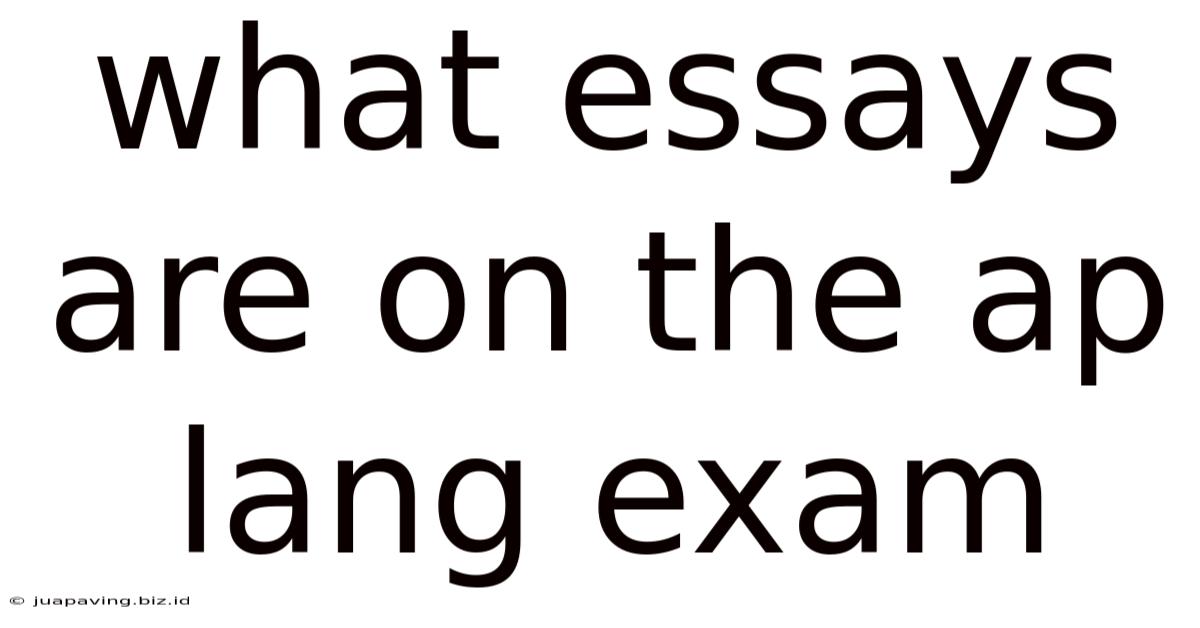What Essays Are On The Ap Lang Exam