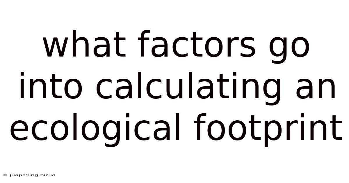 What Factors Go Into Calculating An Ecological Footprint